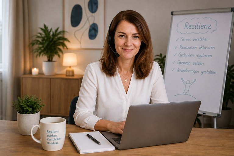 Maja Gültekin im Live-Online-Resilienztraining für Unternehmen